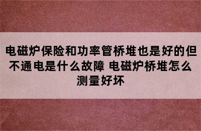 电磁炉保险和功率管桥堆也是好的但不通电是什么故障 电磁炉桥堆怎么测量好坏